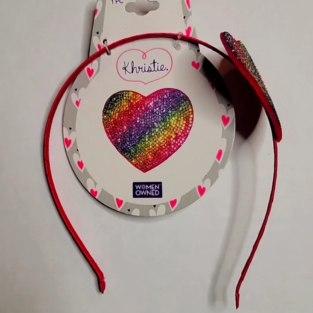 Girls sparkle heart headband pack of 6